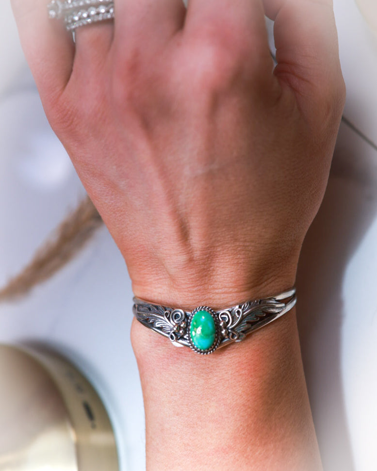Turquoise Cuff - Smokin' Blues Turquoise
