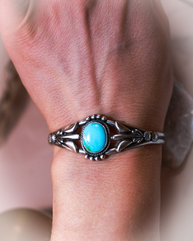 Turquoise Cuff - Smokin' Blues Turquoise