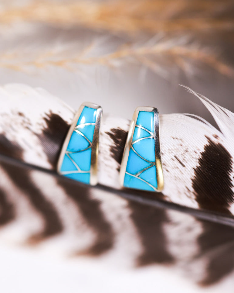 Turquoise Earrings - Smokin' Blues Turquoise