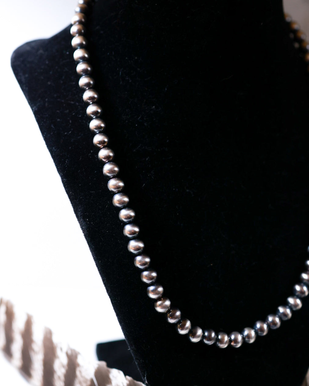 Navajo Pearl Necklace - 7MM 20” - Smokin' Blues Turquoise