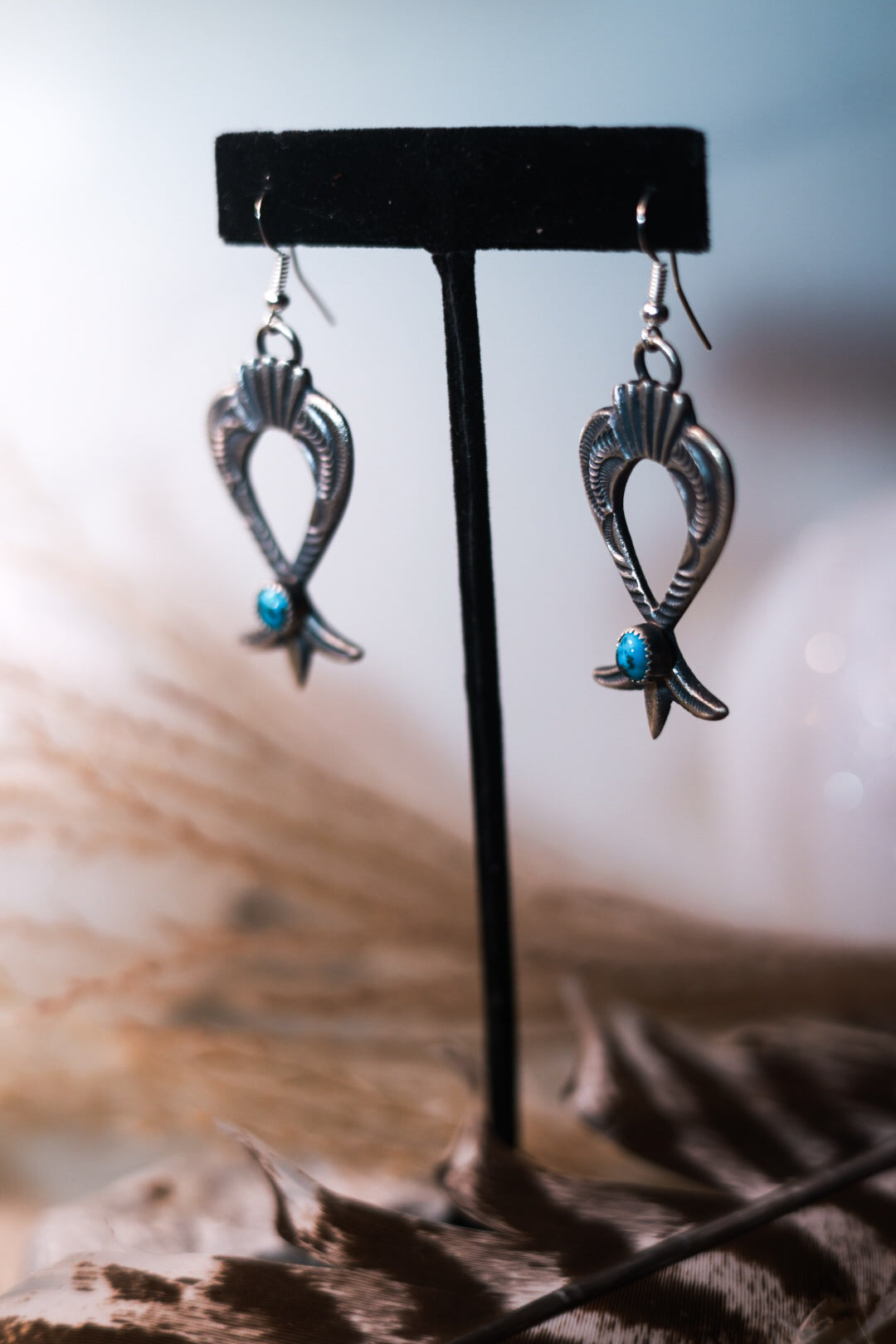 Sterling & Turquoise Earrings - Smokin' Blues Turquoise