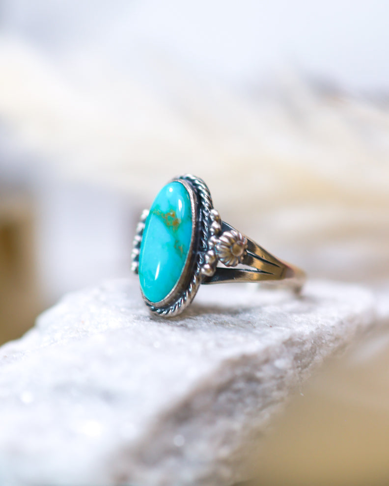 Turquoise Ring | Size 8.5 - Smokin' Blues Turquoise