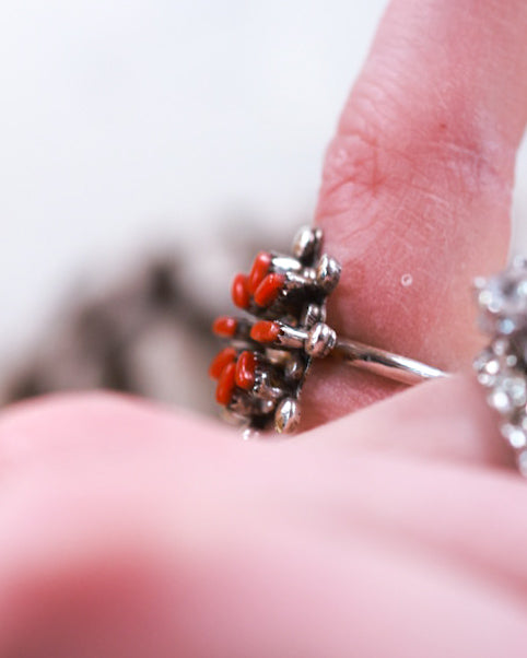 Coral Ring | Size 5 - Smokin' Blues Turquoise