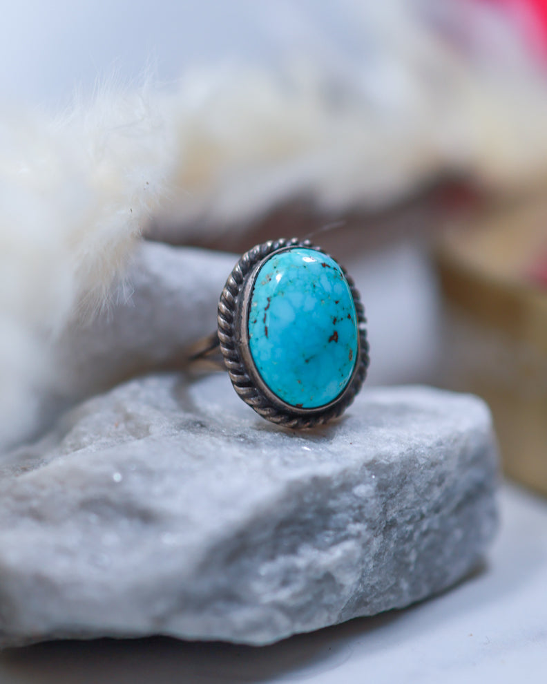 Turquoise Ring |Size 5 - Smokin' Blues Turquoise