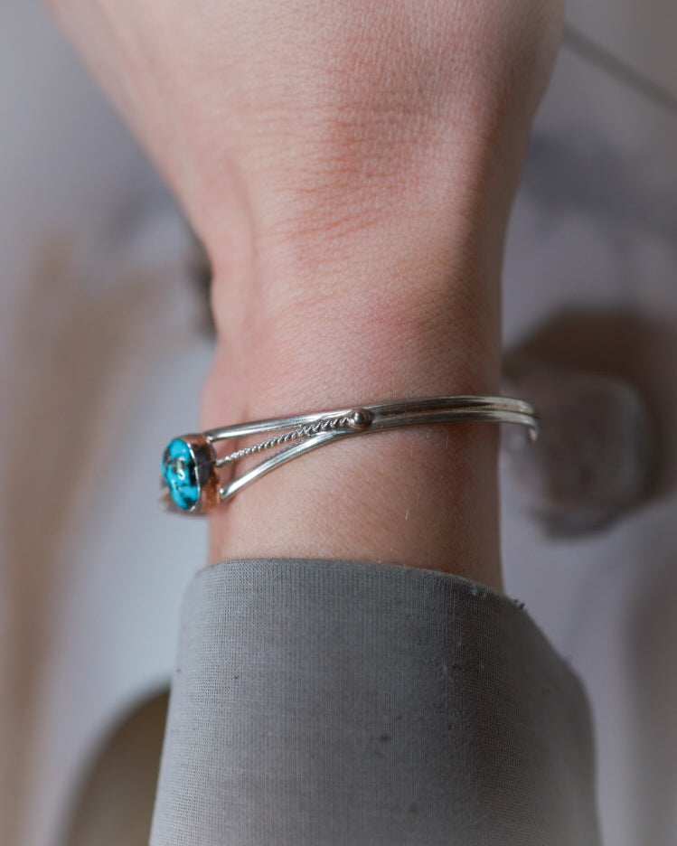 Turquoise Cuff - Smokin' Blues Turquoise