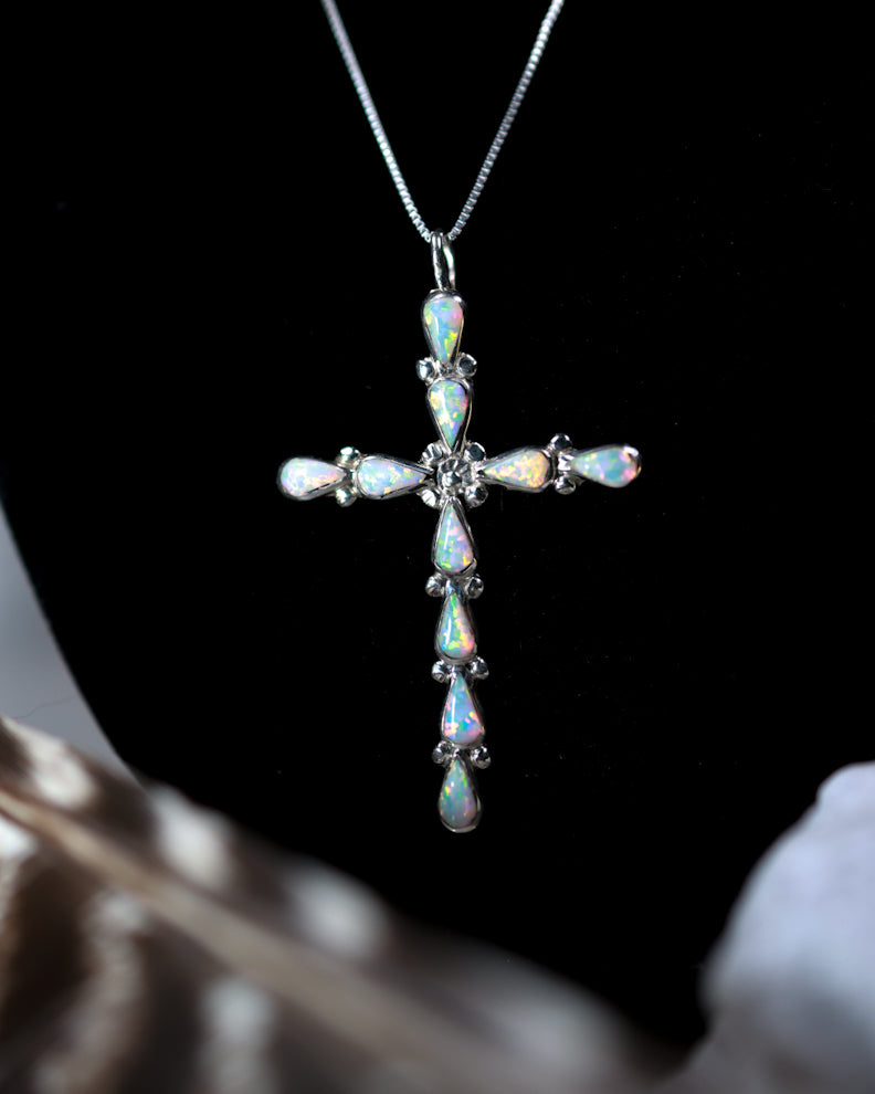 Opal Cross Pendant