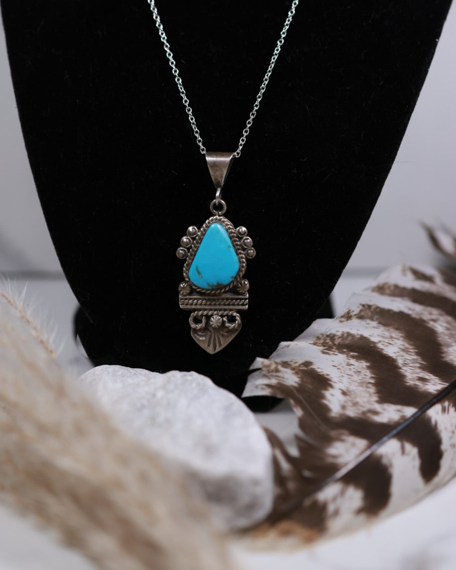 Turquoise Pendant - Smokin' Blues Turquoise