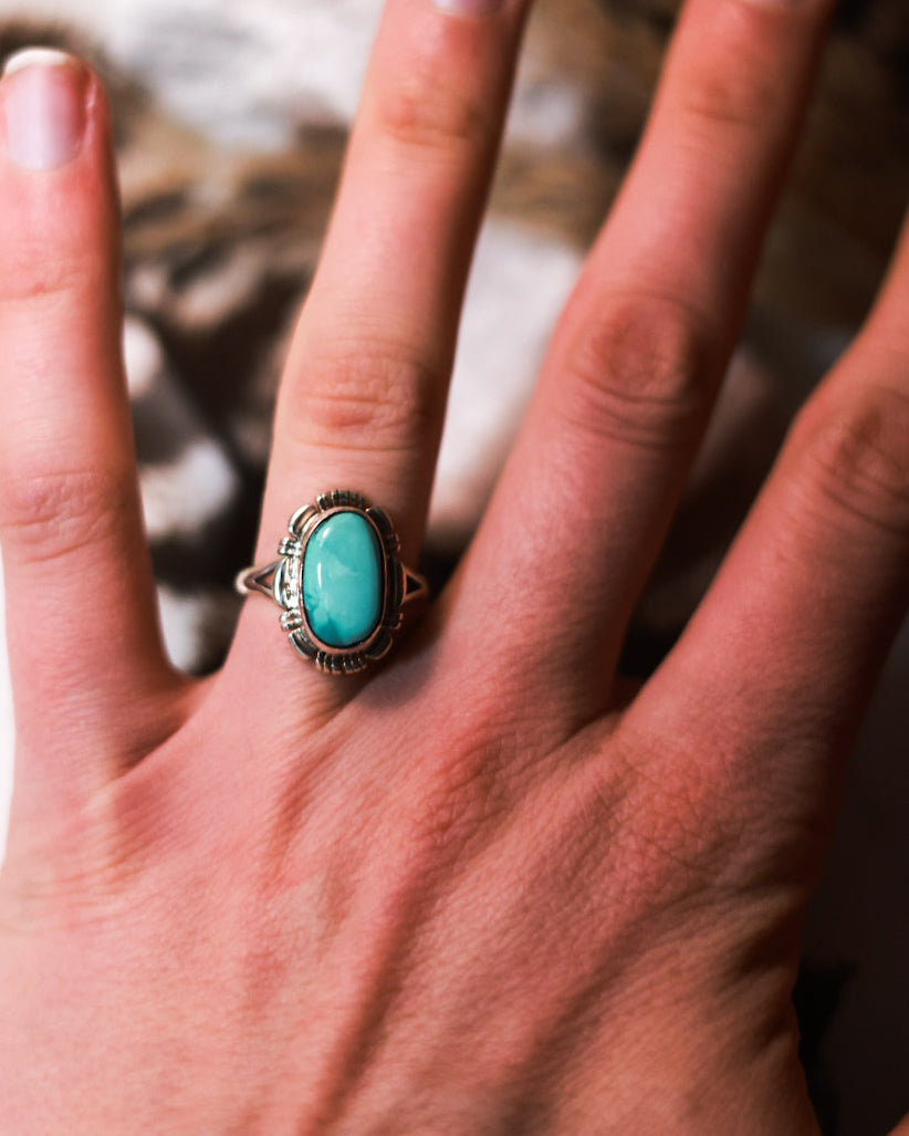 Turquoise Ring | Size 6 - Smokin' Blues Turquoise