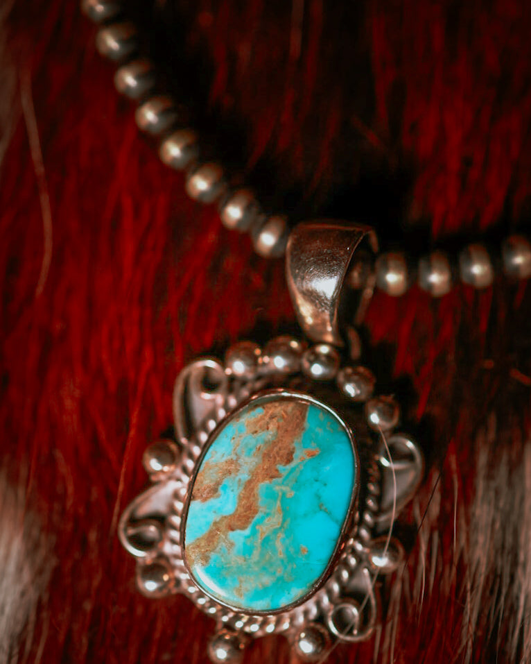 Turquoise Pendant - Smokin' Blues Turquoise