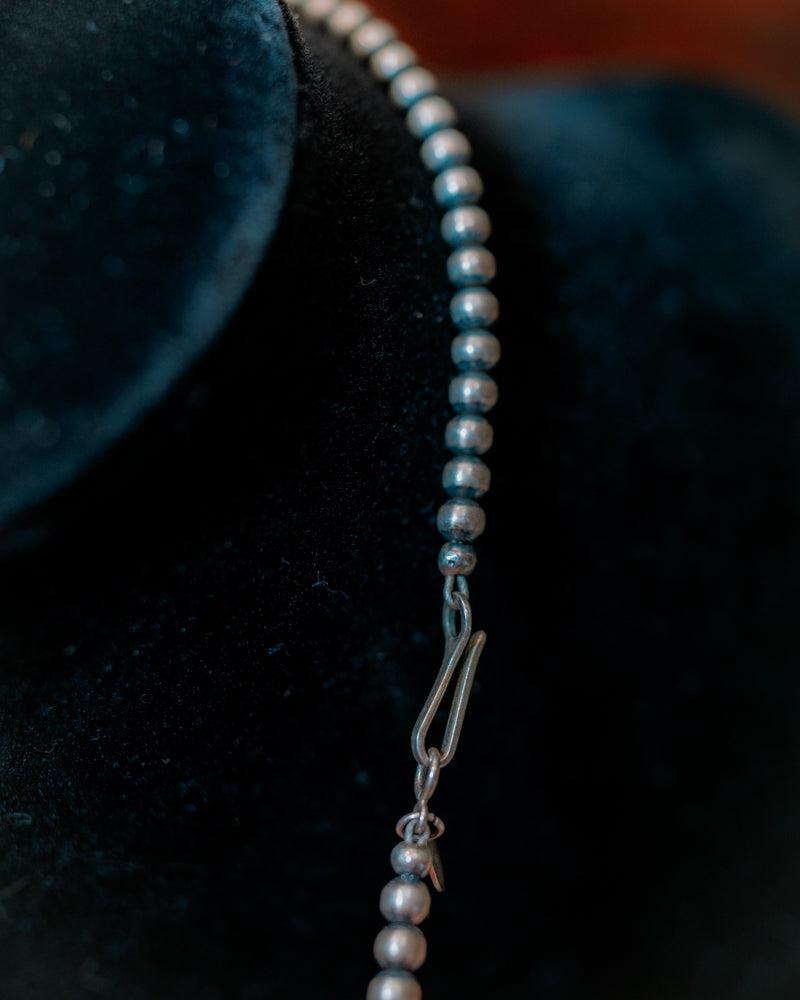 Navajo Pearl Necklace 4MM 18" - Smokin' Blues Turquoise
