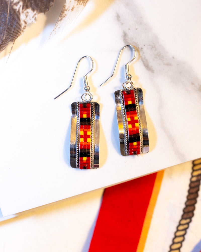 Navajo Bead Earrings - Smokin' Blues Turquoise