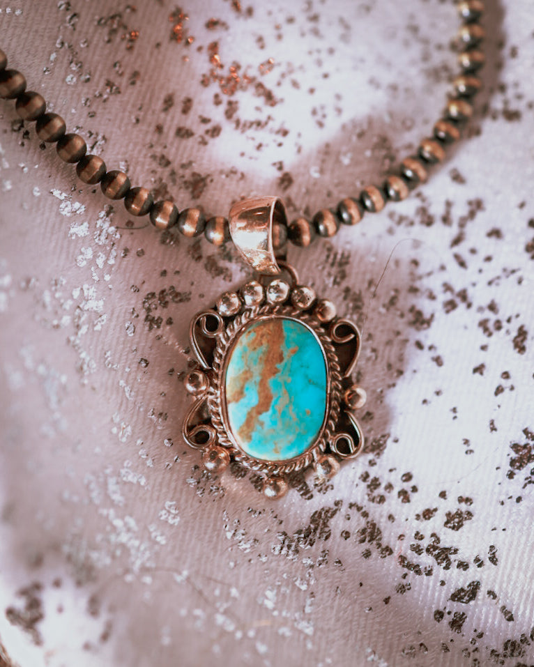 Turquoise Pendant - Smokin' Blues Turquoise