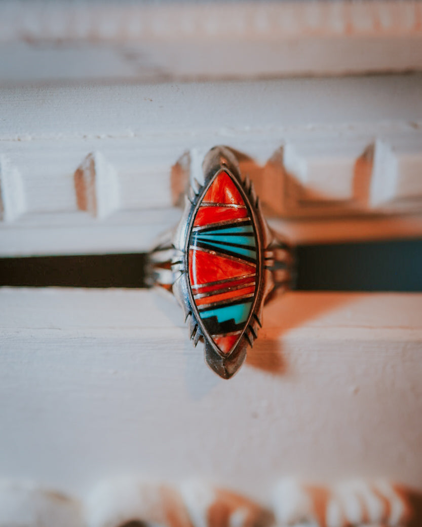 Inlay ring - Smokin' Blues Turquoise