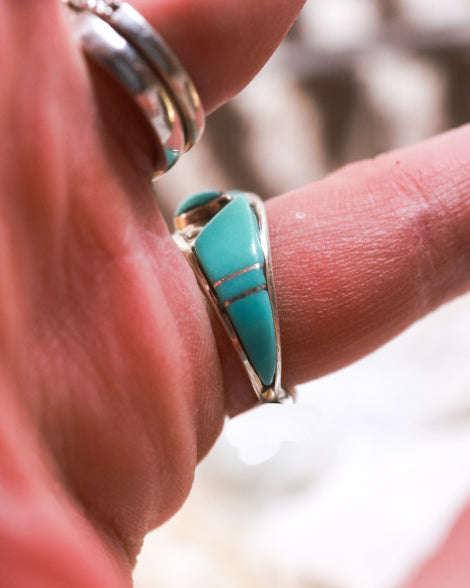 Turquoise Ring | Size 5.5 - Smokin' Blues Turquoise