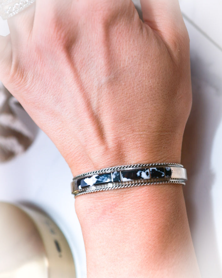 White Buffalo Cuff - Smokin' Blues Turquoise