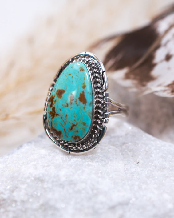 Turquoise Ring | Size 5.5 - Smokin' Blues Turquoise