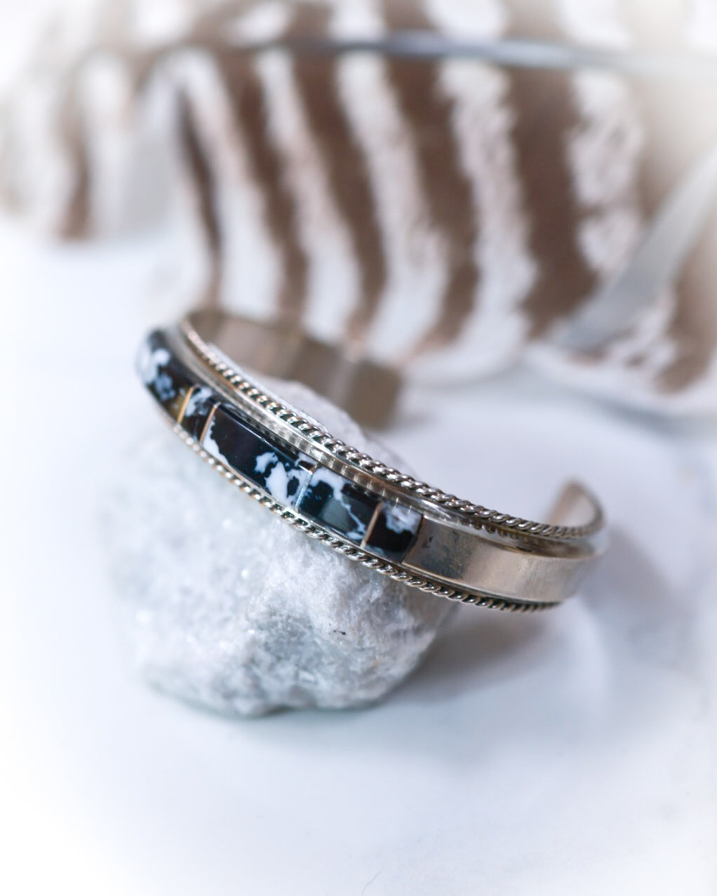 White Buffalo Cuff - Smokin' Blues Turquoise