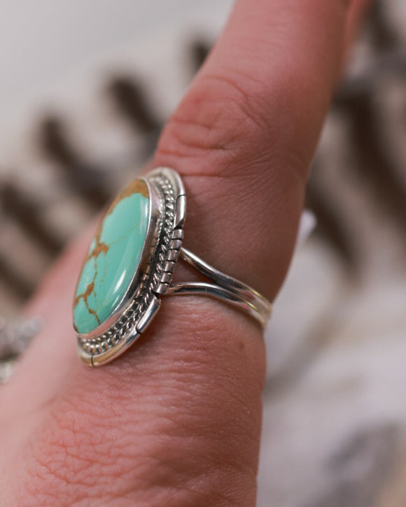 Turquoise Ring | Size 8 - Smokin' Blues Turquoise