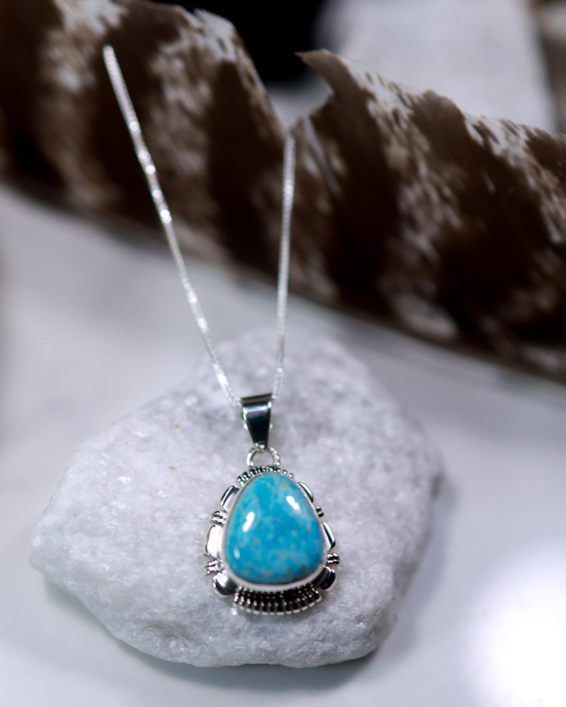Turquoise Pendant - Smokin' Blues Turquoise