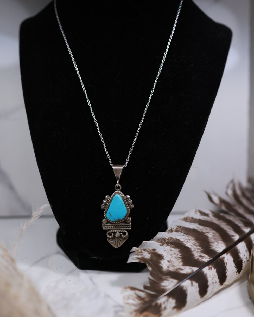 Turquoise Pendant - Smokin' Blues Turquoise