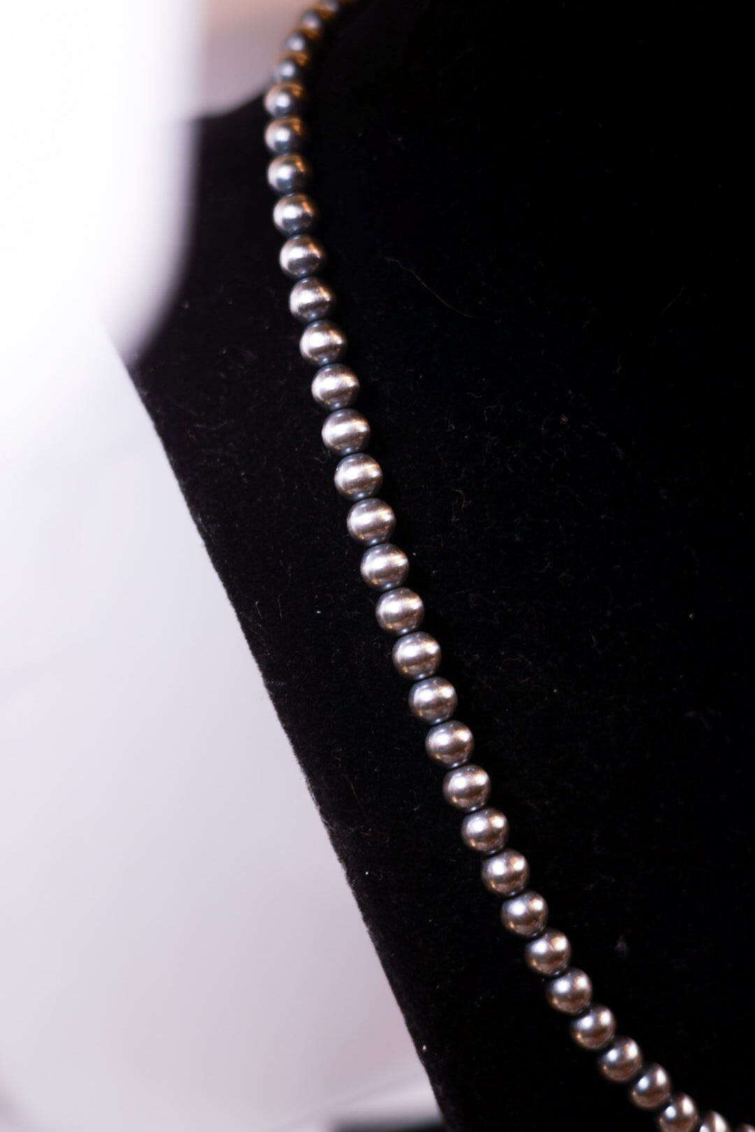 Navajo Pearl Necklace - 6MM 20” - Smokin' Blues Turquoise