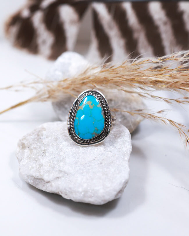 Turquoise Ring | Size 8.5 - Smokin' Blues Turquoise