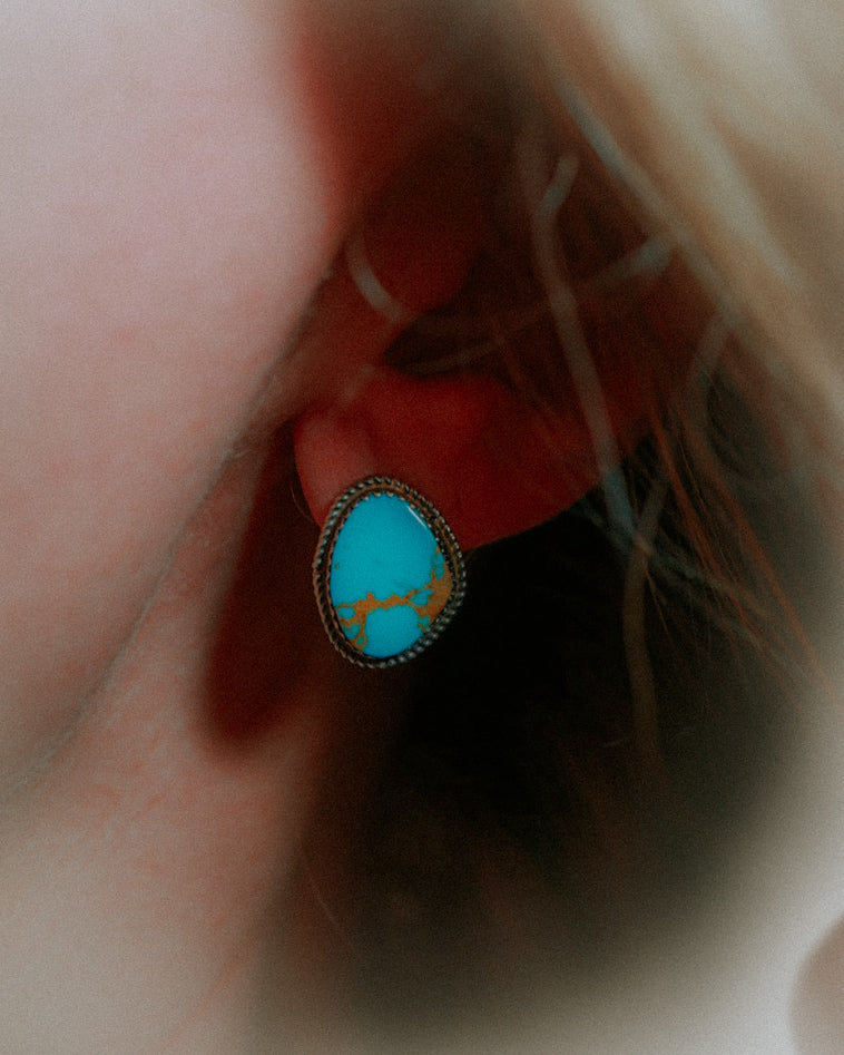 Turquoise Earrings - Smokin' Blues Turquoise
