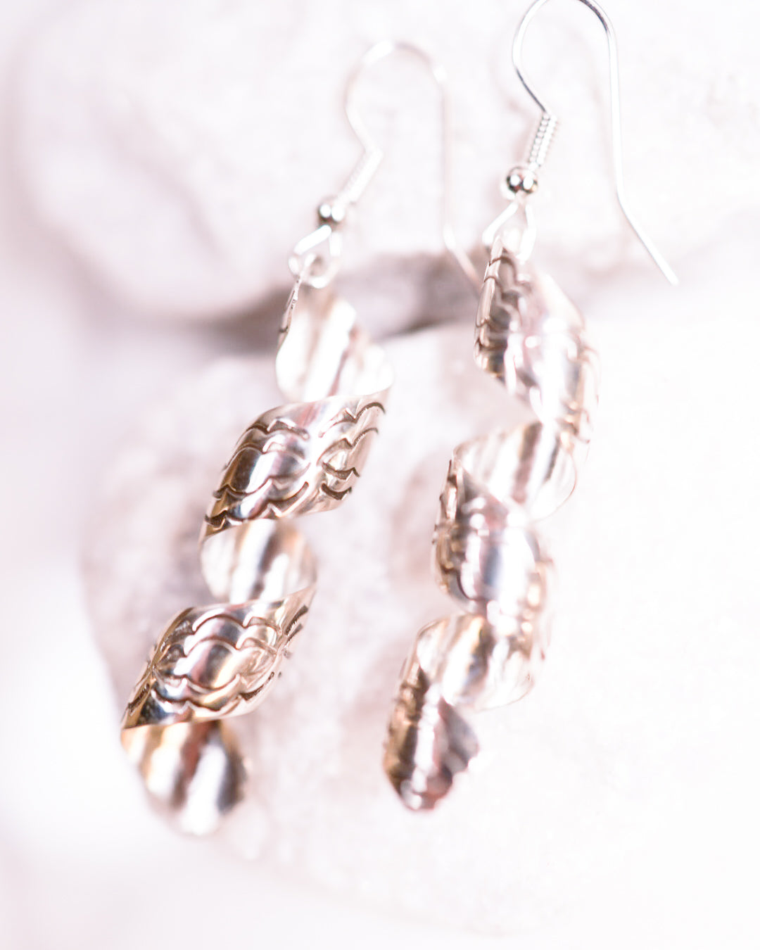 Sterling Twist Earrings - Smokin' Blues Turquoise