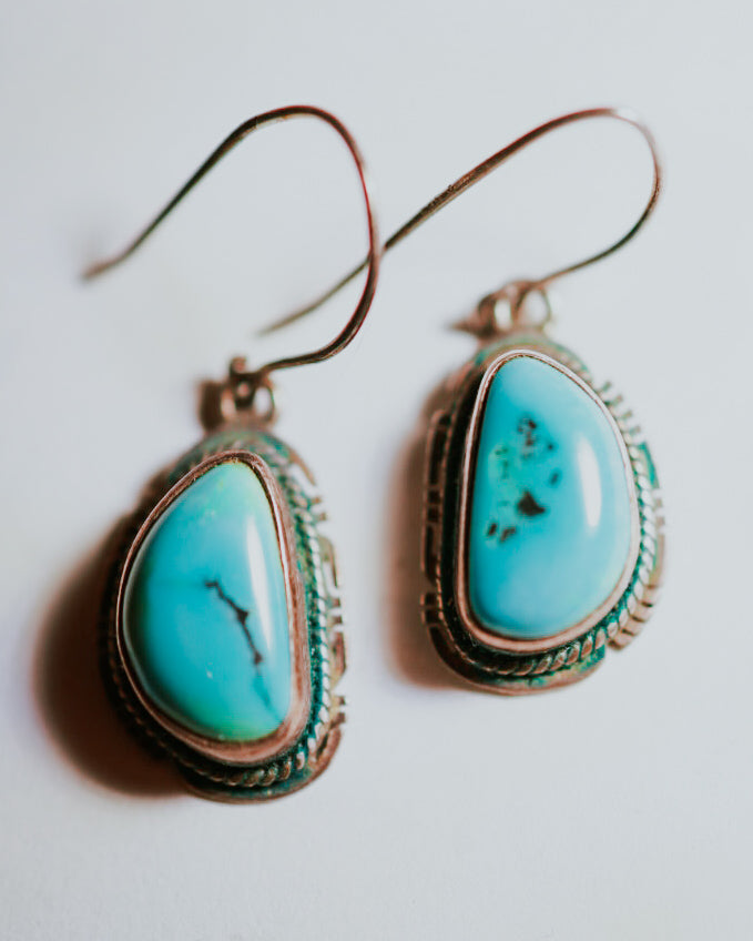 Turquoise Earrings - Smokin' Blues Turquoise