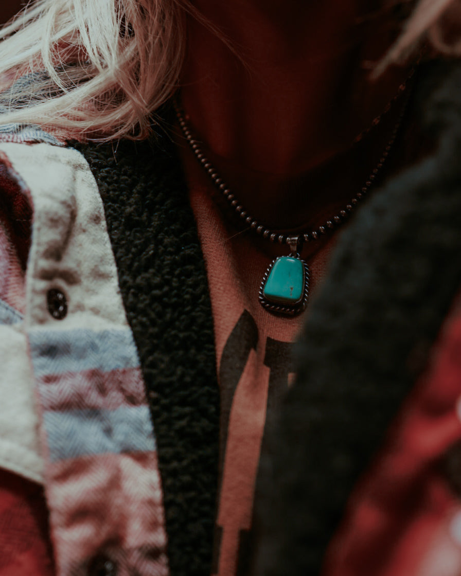 Turquoise Pendant - Smokin' Blues Turquoise