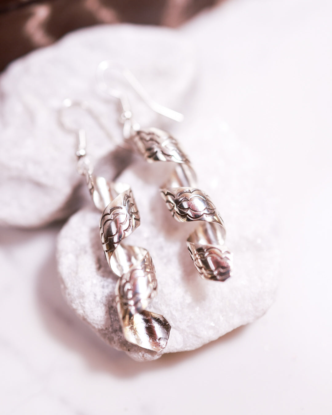 Sterling Twist Earrings - Smokin' Blues Turquoise