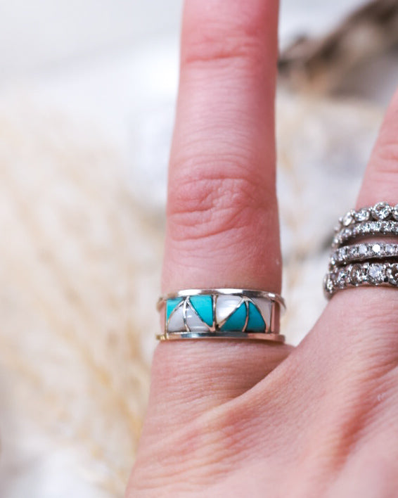 Turquoise Ring | Size 5 - Smokin' Blues Turquoise