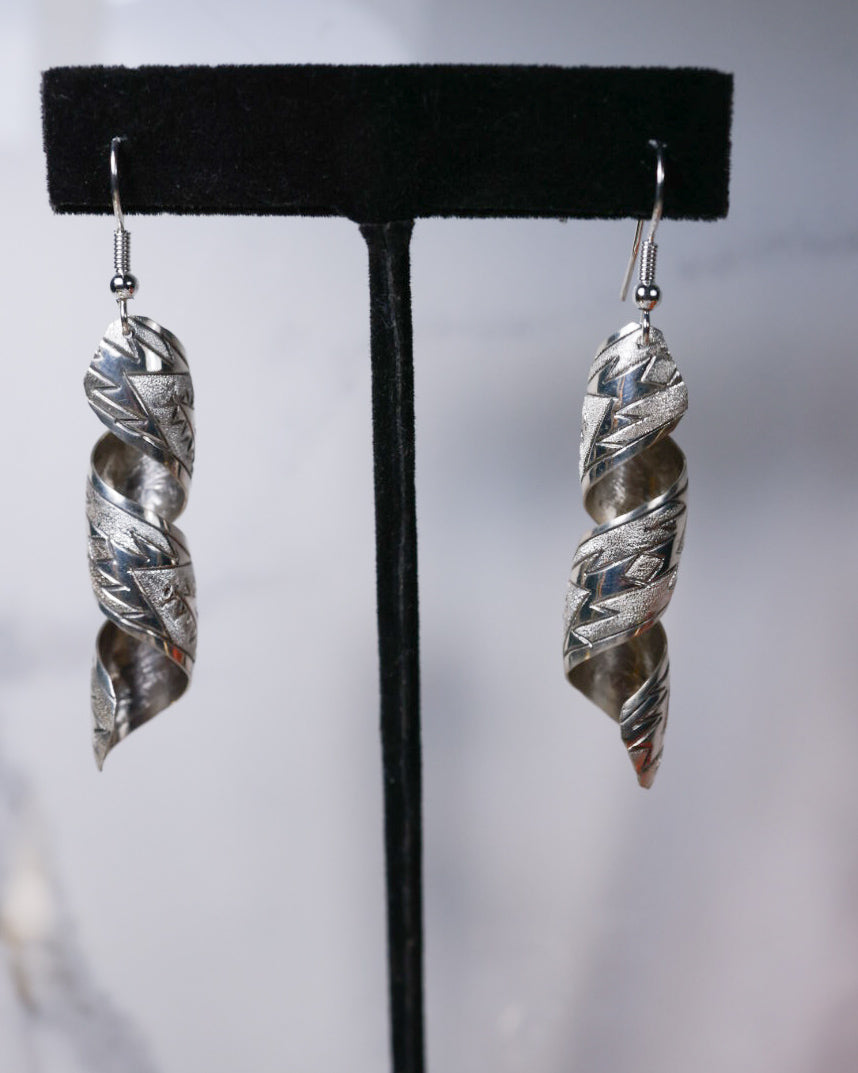 Sterling Twist Earrings - Smokin' Blues Turquoise