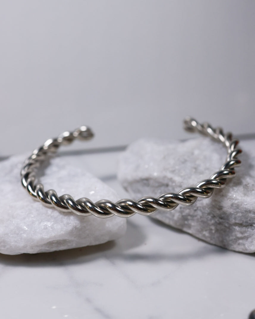 Sterling Twist Cuff - Smokin' Blues Turquoise