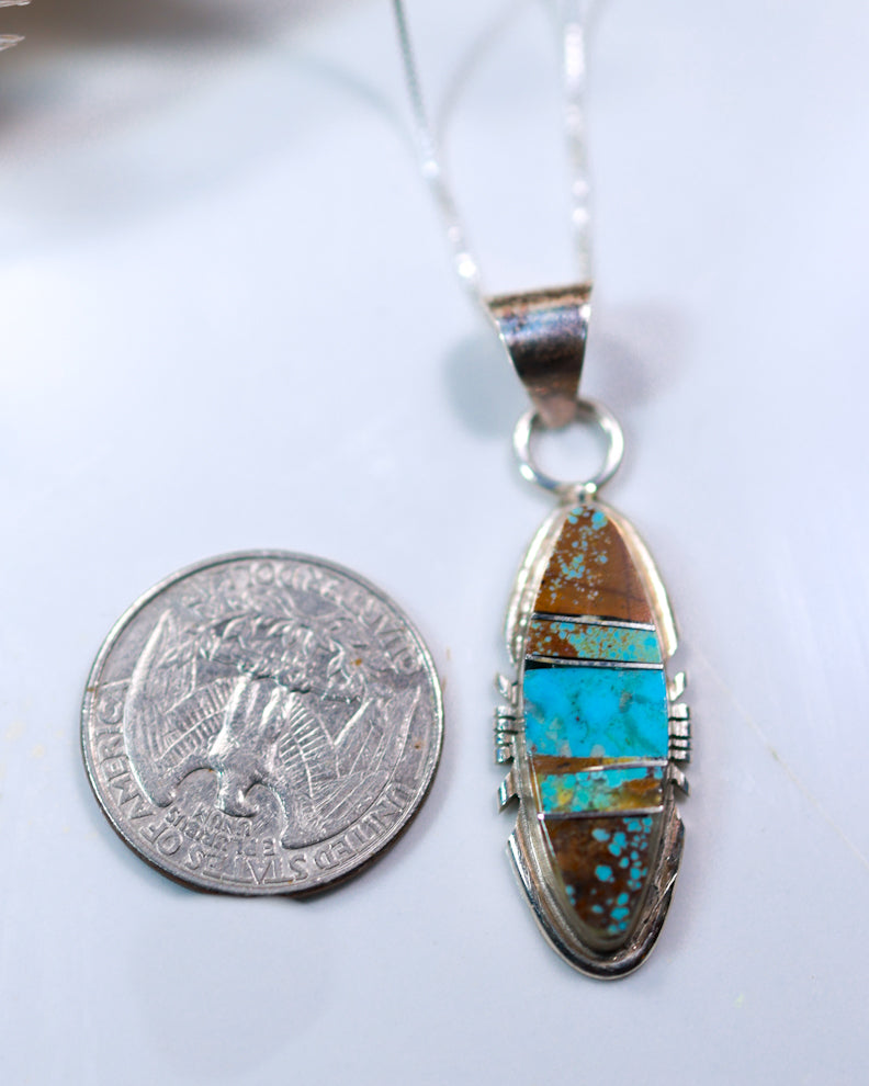 Turquoise Pendant - Smokin' Blues Turquoise