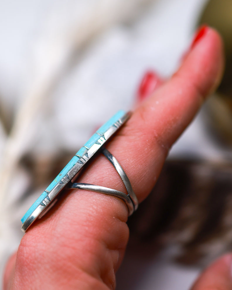 Turquoise Ring | Size 9.5 - Smokin' Blues Turquoise