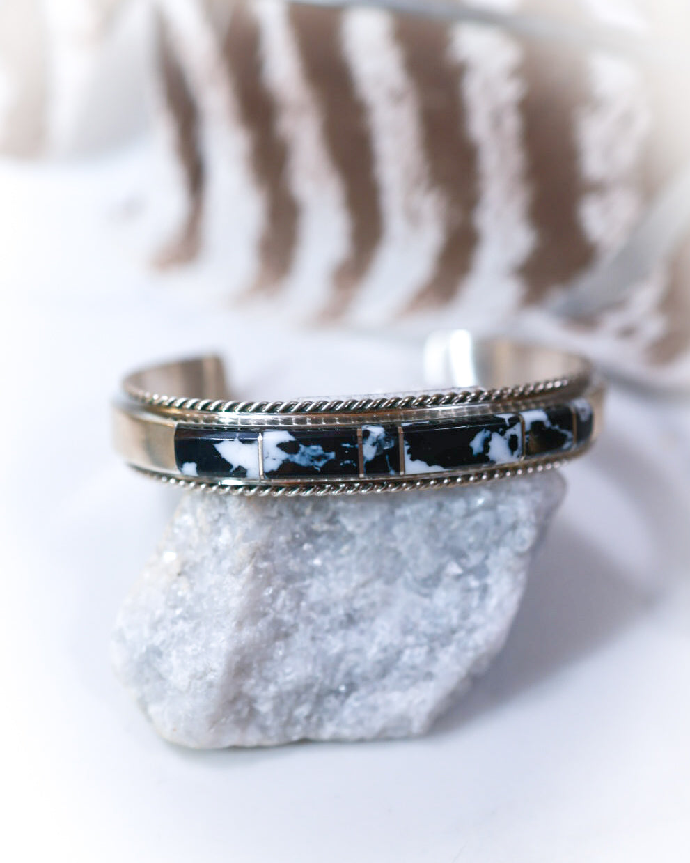 White Buffalo Cuff - Smokin' Blues Turquoise