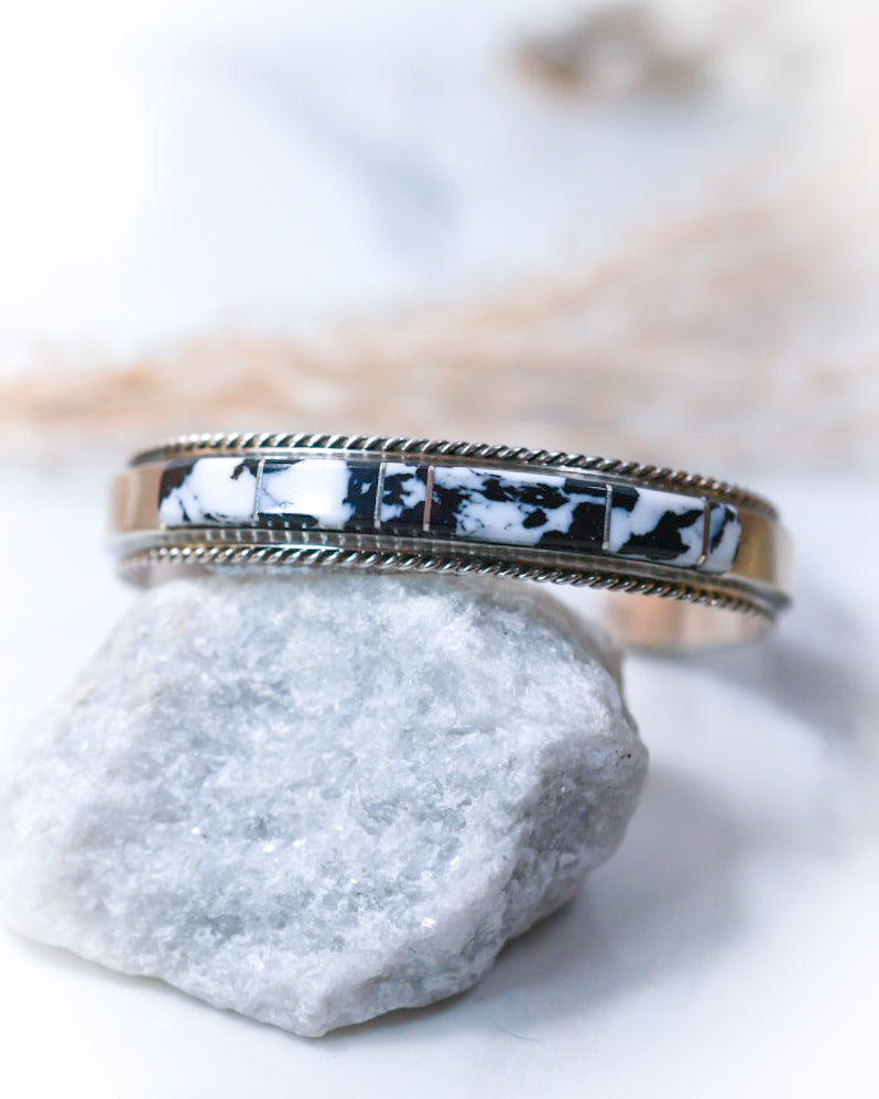 White Buffalo Cuff - Smokin' Blues Turquoise