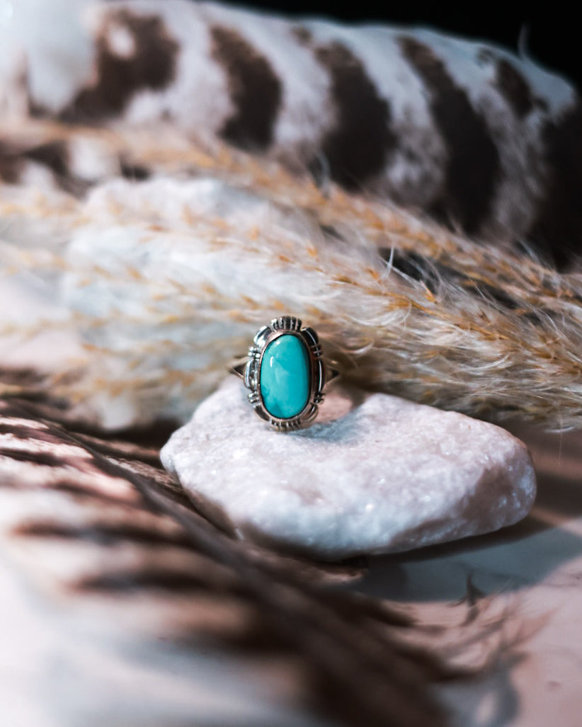 Turquoise Ring | Size 6 - Smokin' Blues Turquoise
