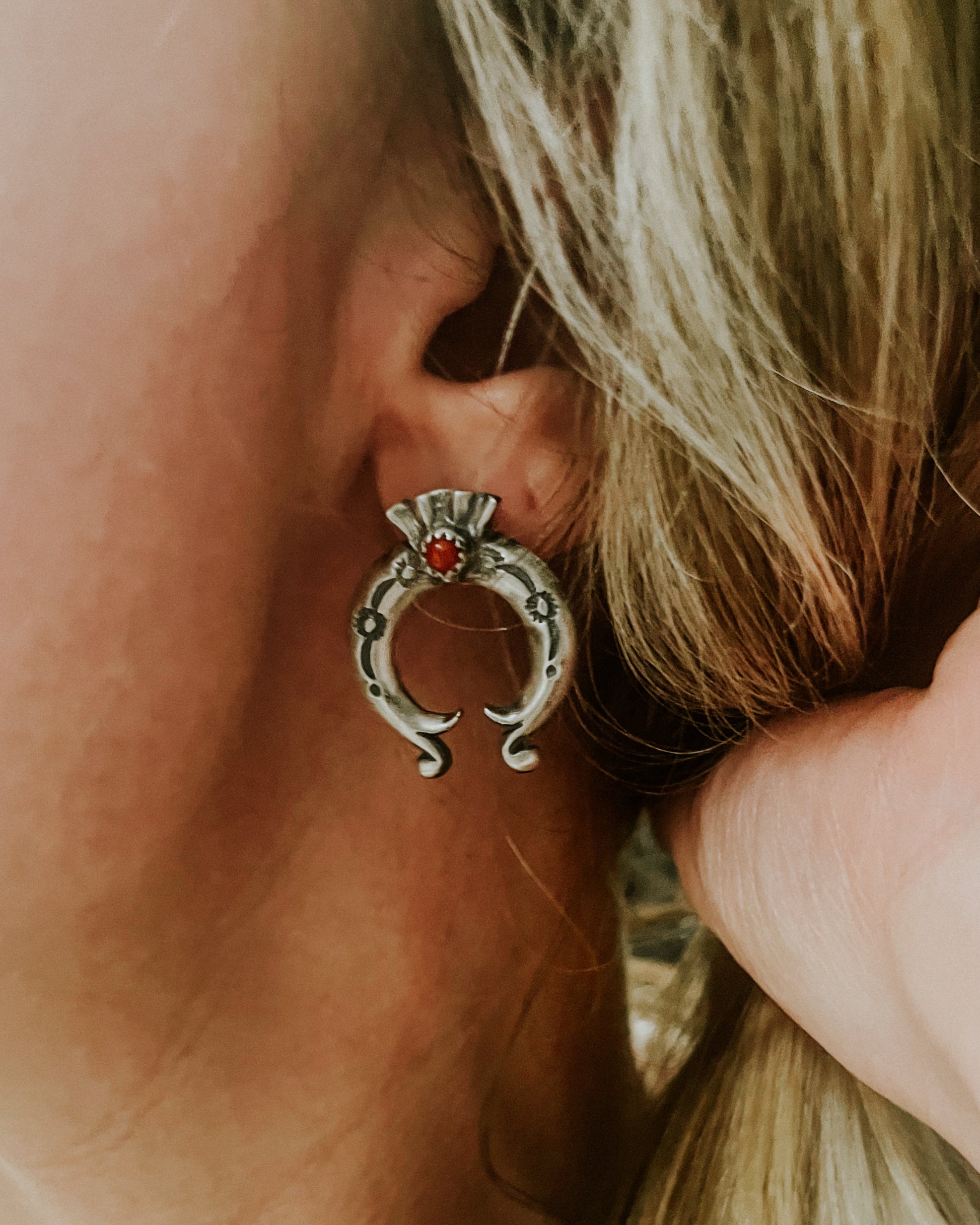 Coral Earrings - Smokin' Blues Turquoise