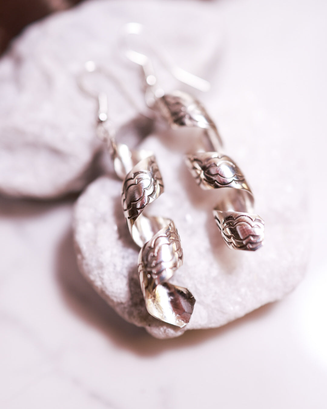 Sterling Twist Earrings - Smokin' Blues Turquoise