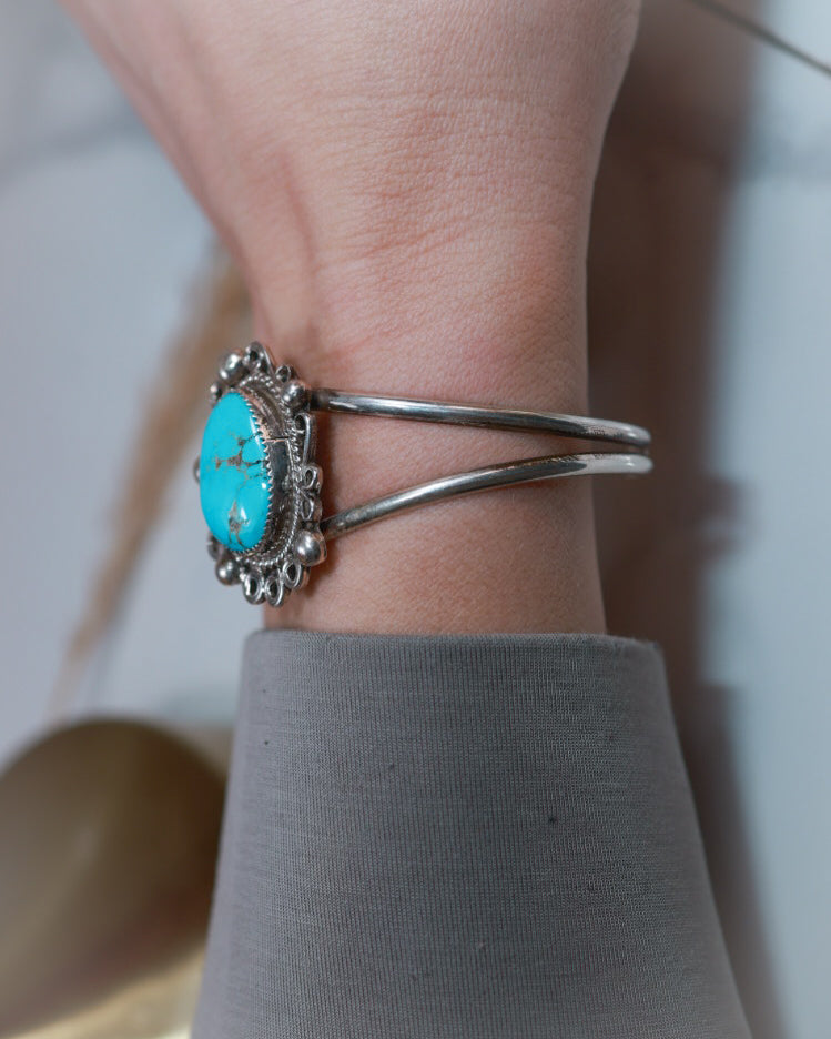 Turquoise Cuff - Smokin' Blues Turquoise