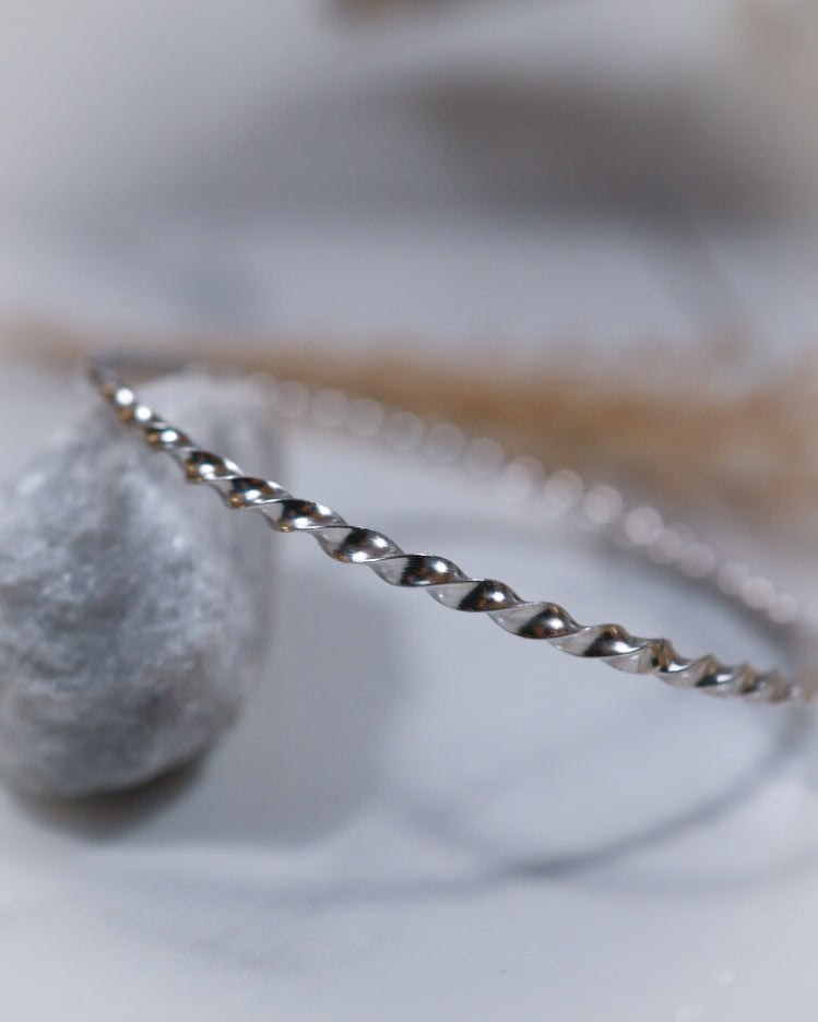 Sterling Silver Bangle - Smokin' Blues Turquoise