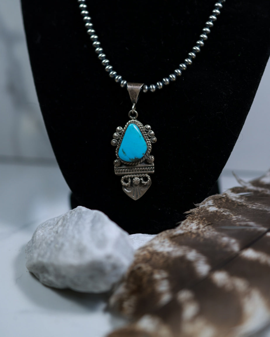 Turquoise Pendant - Smokin' Blues Turquoise
