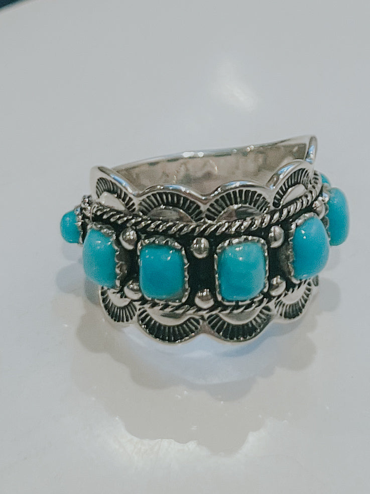 Turquoise Ring Size 7 - Smokin' Blues Turquoise