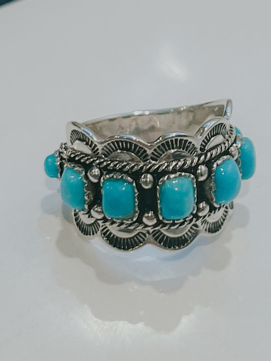 Turquoise Ring Size 7 - Smokin' Blues Turquoise