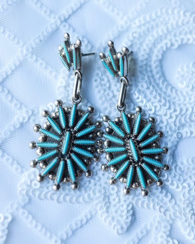 Turquoise Earrings - Smokin' Blues Turquoise