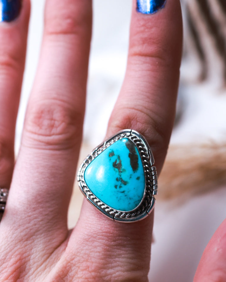 Turquoise Ring | Size 6.5 - Smokin' Blues Turquoise
