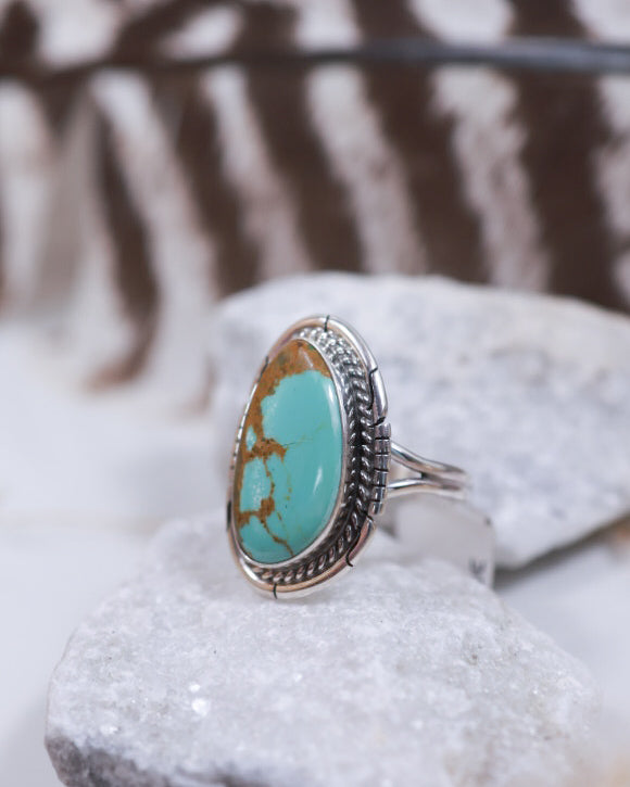 Turquoise Ring | Size 8 - Smokin' Blues Turquoise