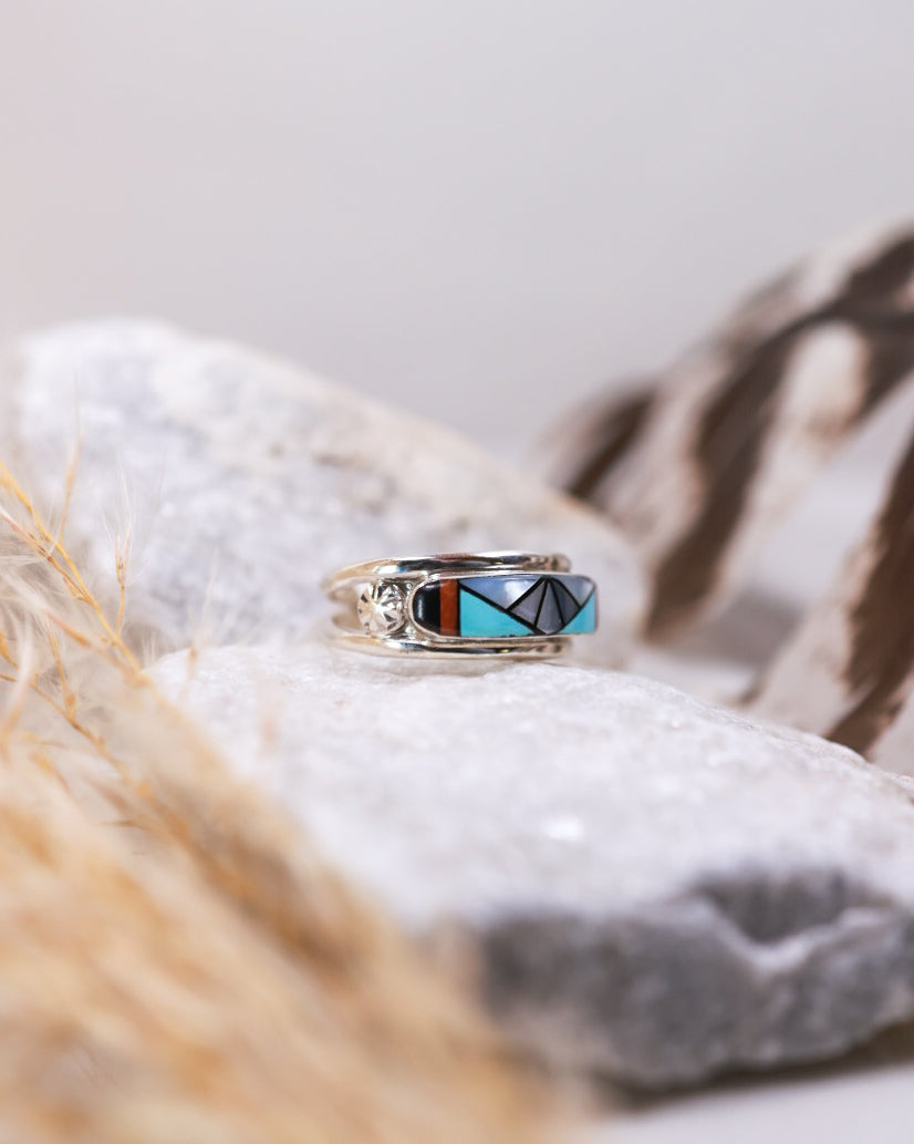 Turquoise Ring | Size 5.5 - Smokin' Blues Turquoise